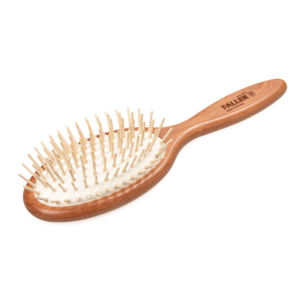 Pneumatik- Haarbürste groß oval Haarbürste aus Buchenholz mit Holzstifte ohne Noppen